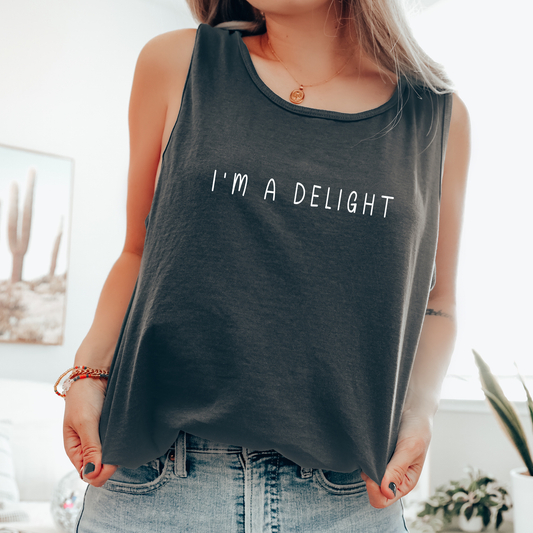I'm A Delight, Sassy, Sarcastic, Minimalist, Funny Comfort Colors Tank Top