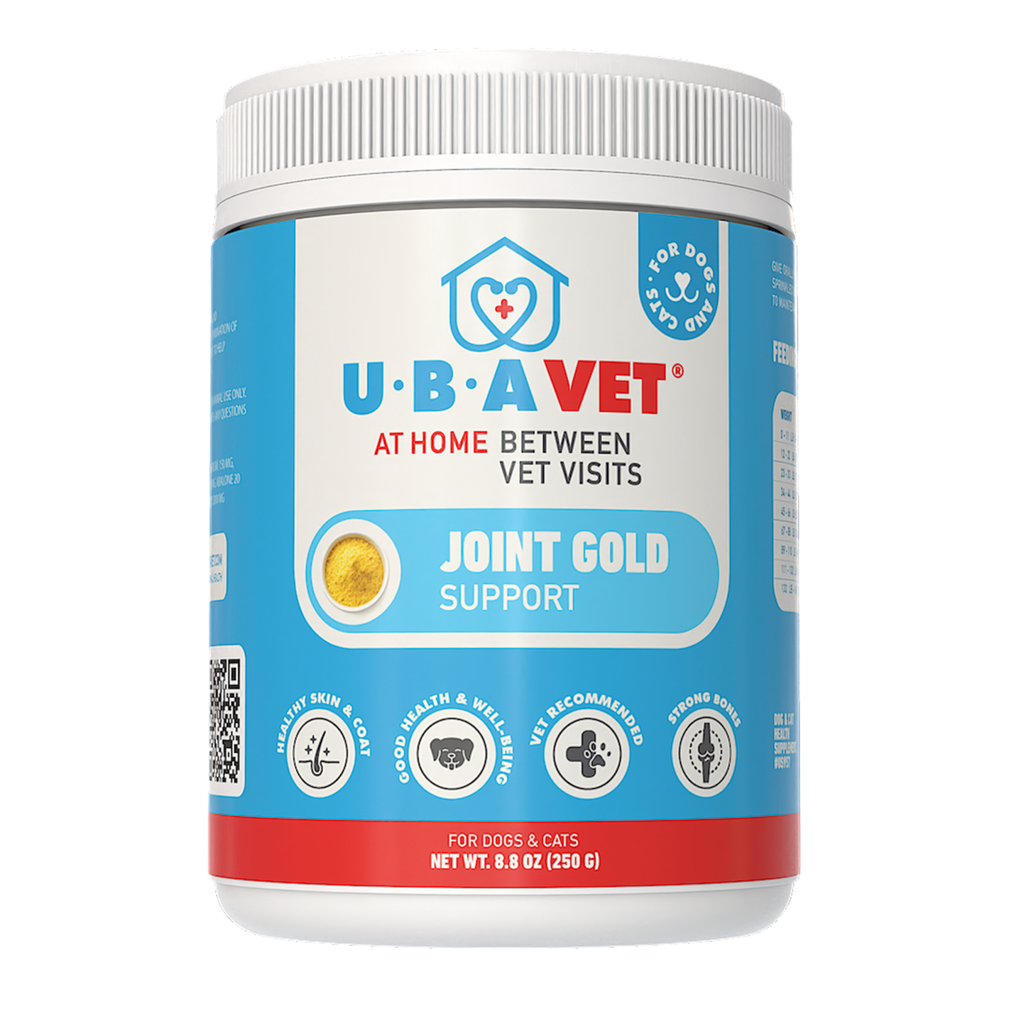 UBAVET Joint Gold Support Powder for Dogs & Cats – 8.8 oz / 250 g