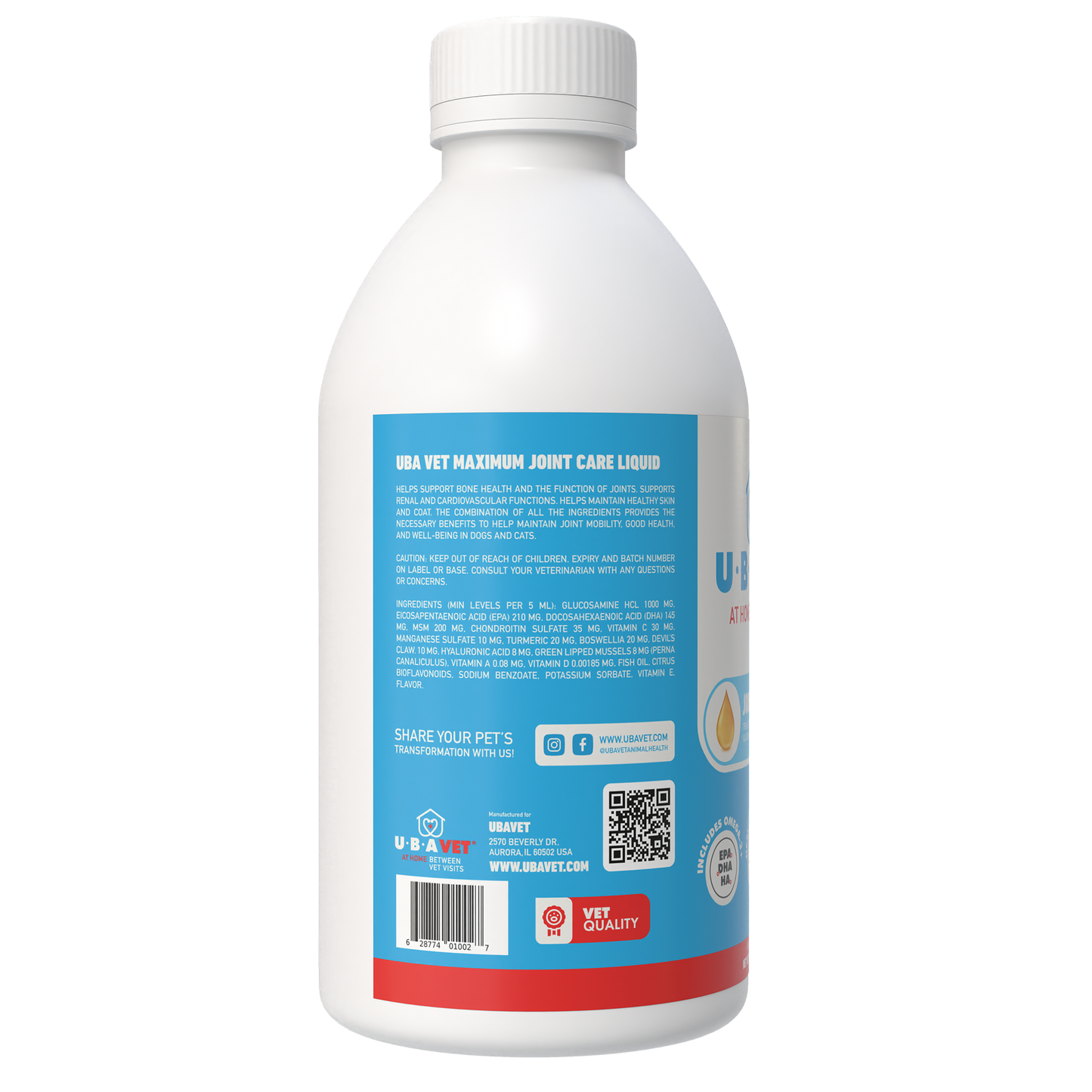 UBAVET Joint Power MEG Maximum Joint Support Liquid for Dogs & Cats