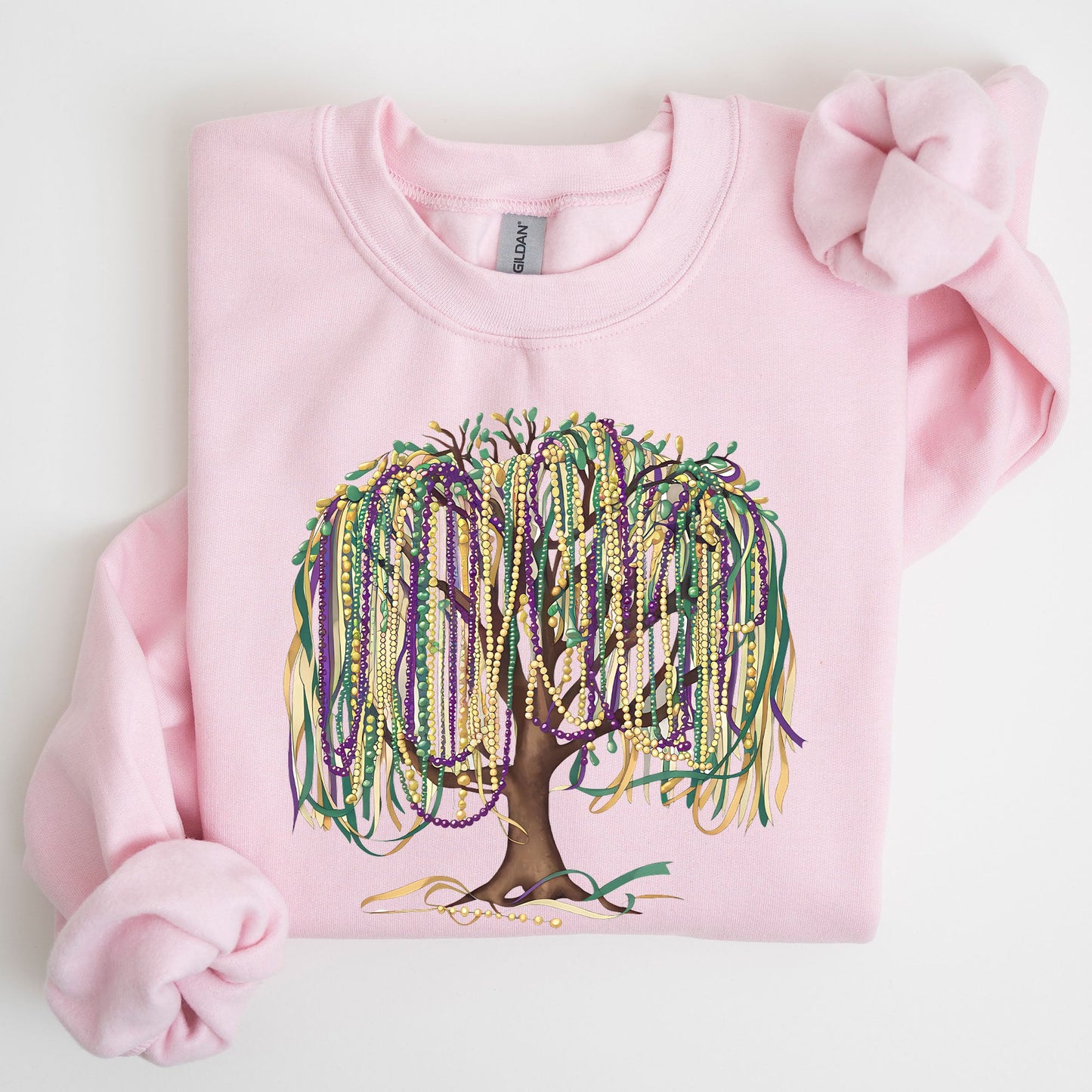 Bead Tree, Mardi Gras, Coquette, Carnival, Fleur de Lis, Fat Tuesday, Parade Sweatshirt