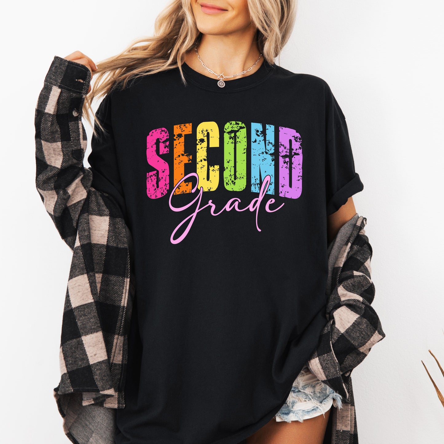Second Grade, Retro, Teacher, Back to School, First Day of School, Cute, Teacher Appreciation, Coquette, Comfort Colors T-Shirt