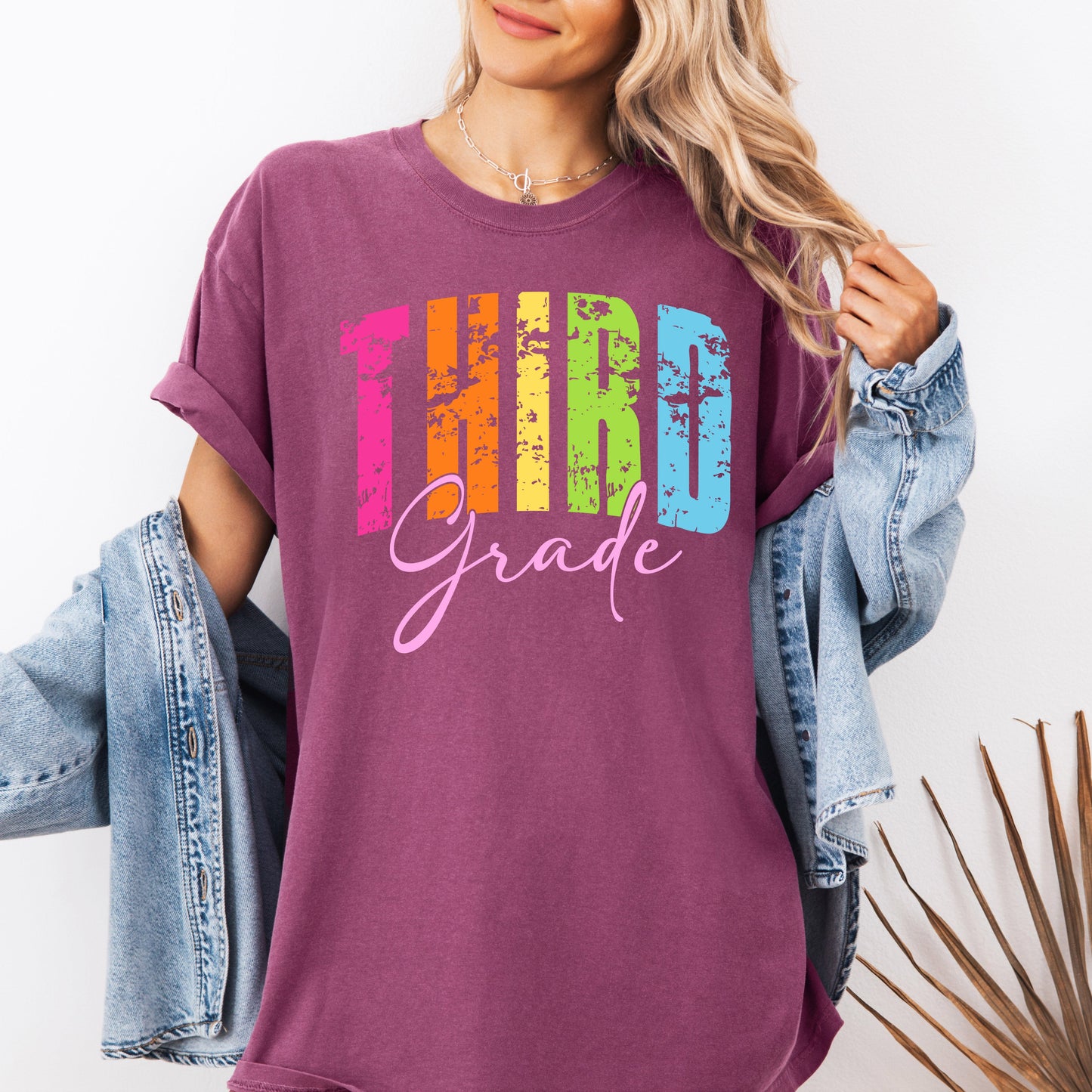 Third Grade, Retro, Teacher, Back to School, First Day of School, Cute, Teacher Appreciation, Coquette, Comfort Colors T-Shirt