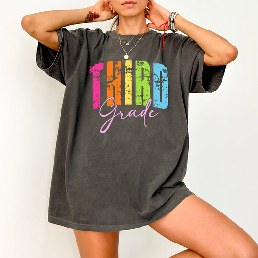 Third Grade, Retro, Teacher, Back to School, First Day of School, Cute, Teacher Appreciation, Coquette, Comfort Colors T-Shirt