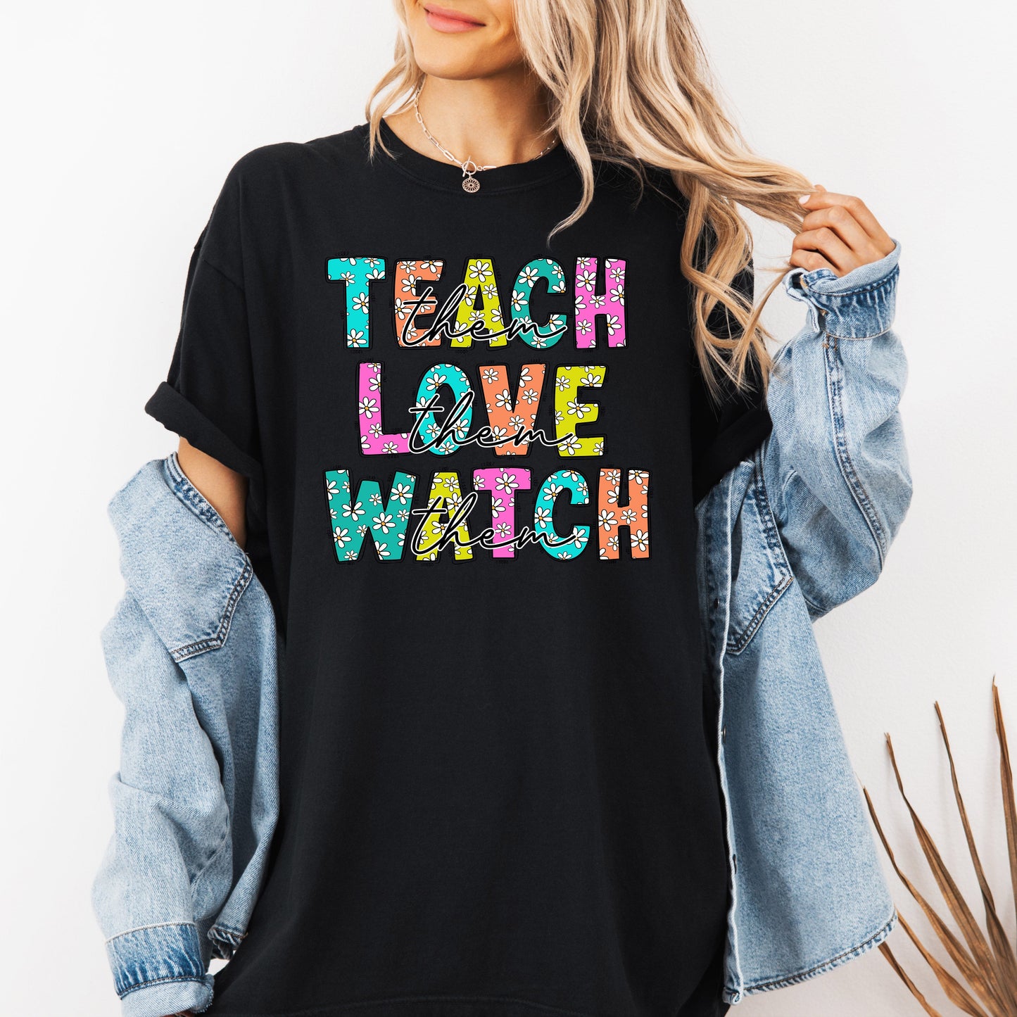 Teach Love Watch, Teacher, Back to School, First Day of School, Cute, Teacher Appreciation, Coquette, Comfort Colors T-Shirt