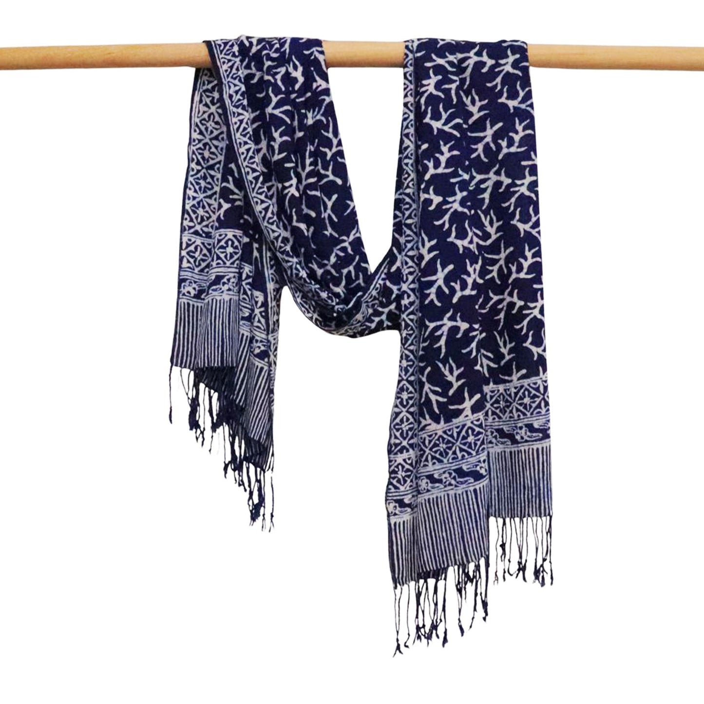 Handmade Batik Scarf - Soft Cotton - Mark, Blue