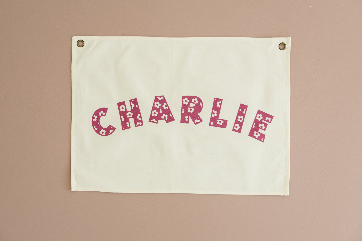 Custom Canvas Name Banner - Butterfly Font