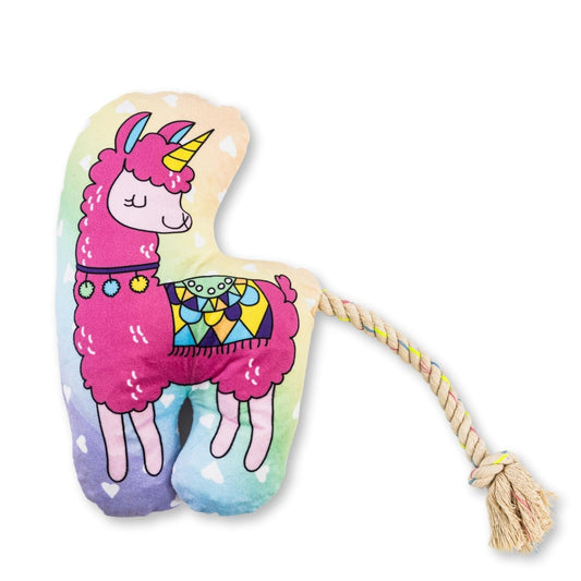 Magical Llama Plush Dog Toy – with Squeaker & Crinkle Paper for Fun Play
