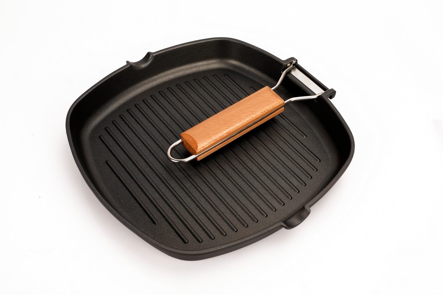 MASTERPAN Nonstick Grill Pan with Folding Handle, 8" (20cm)