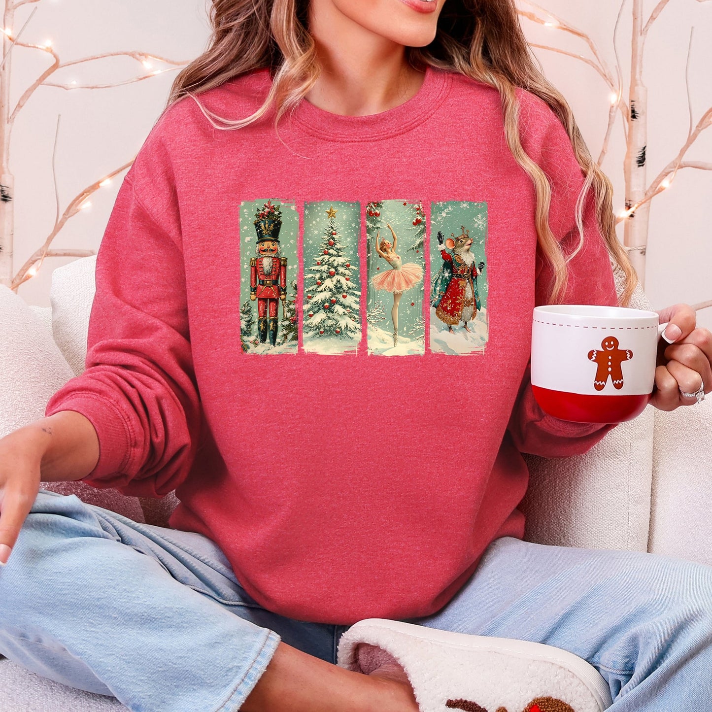 Nutcracker Ballet, Santa, Christmas, Retro Sweatshirt