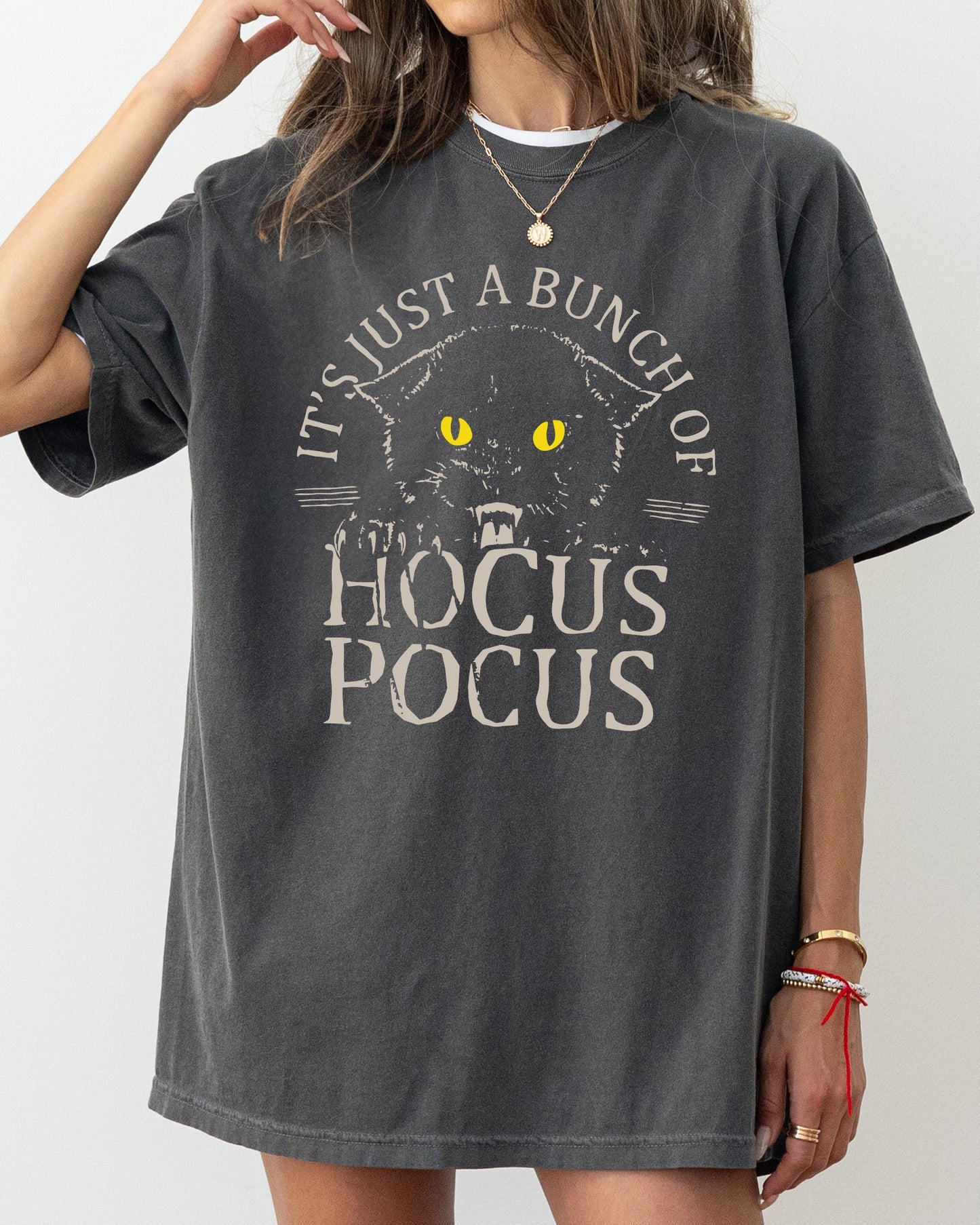 Bunch of Hocus Pocus, Cat, Funny, Spooky, Witch, Aesthetic, Meme, Halloween, Costume, Tshirt Comfort Colors T-Shirt