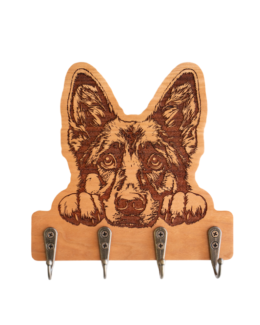 Peeking German Shepherd 02 Wall Hanger