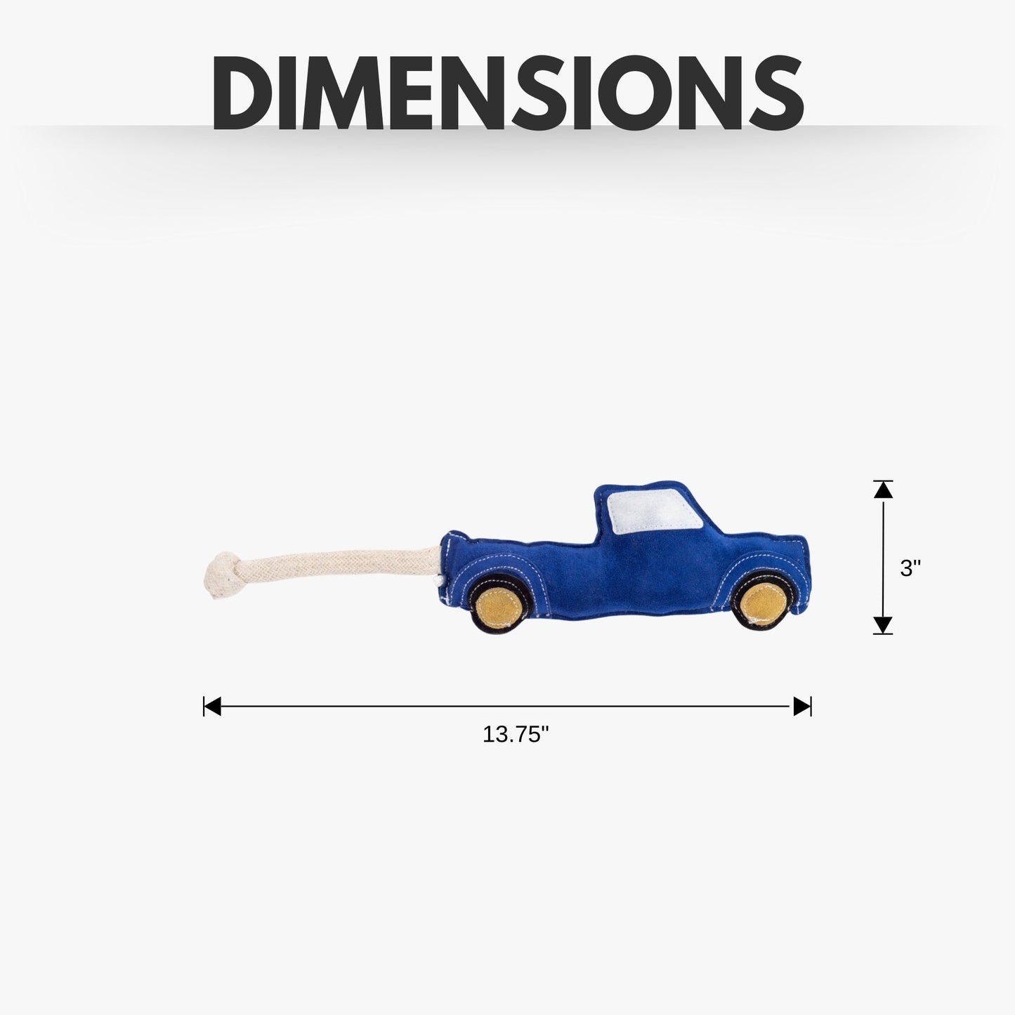 Country Living Faux Leather Blue Pickup Truck Dog Chew Toy, Durable, Safe and Non-Toxic