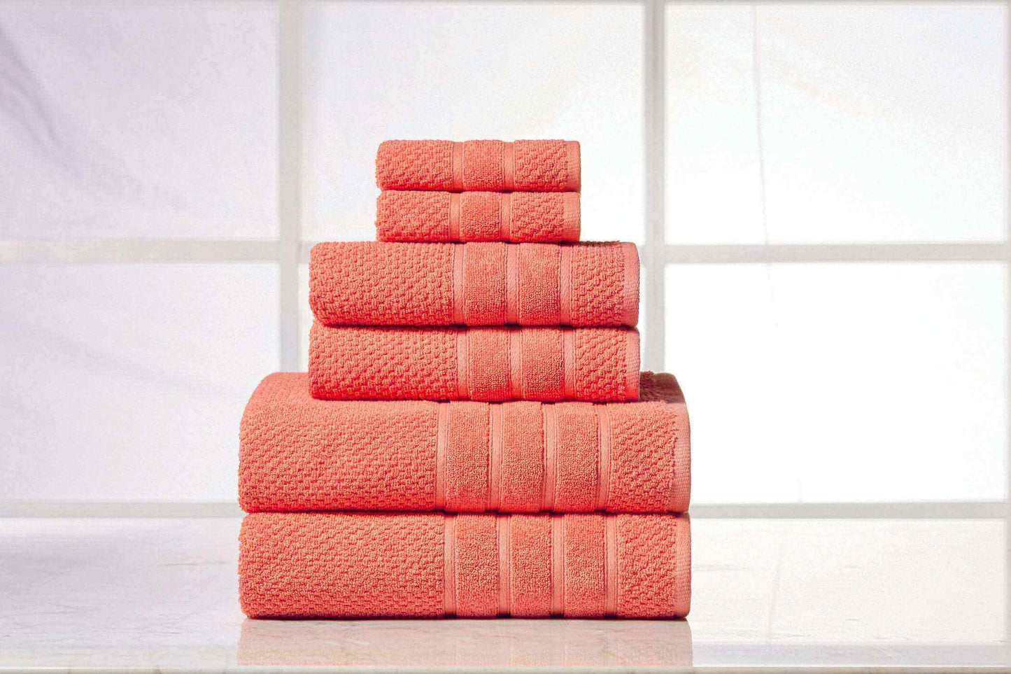 Bibb Home 6 Piece Egyptian Cotton Towel Set.
