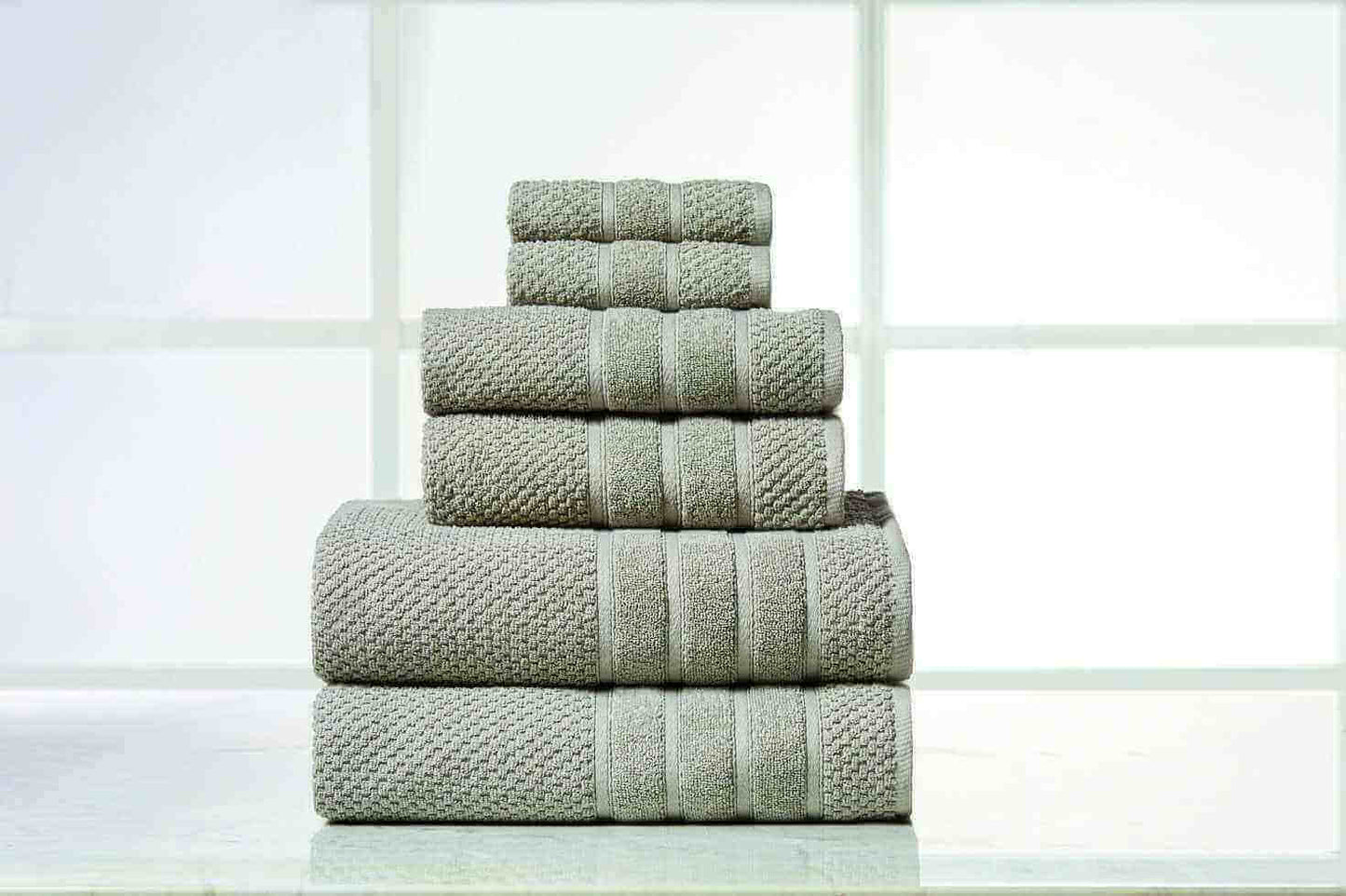 Bibb Home 6 Piece Egyptian Cotton Towel Set.