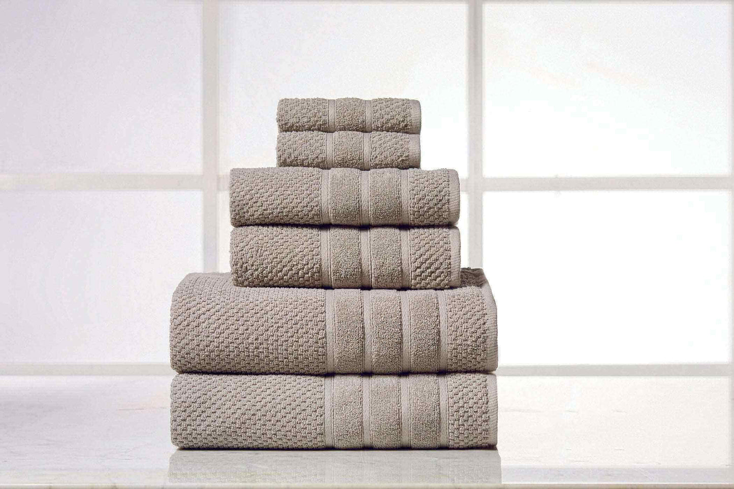 Bibb Home 6 Piece Egyptian Cotton Towel Set.