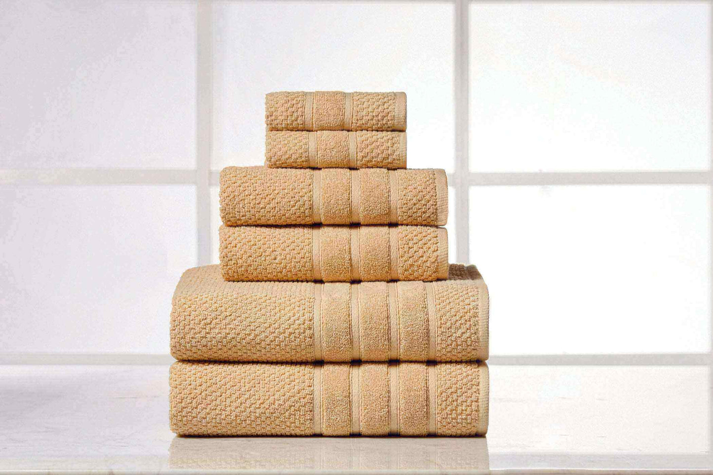 Bibb Home 6 Piece Egyptian Cotton Towel Set.