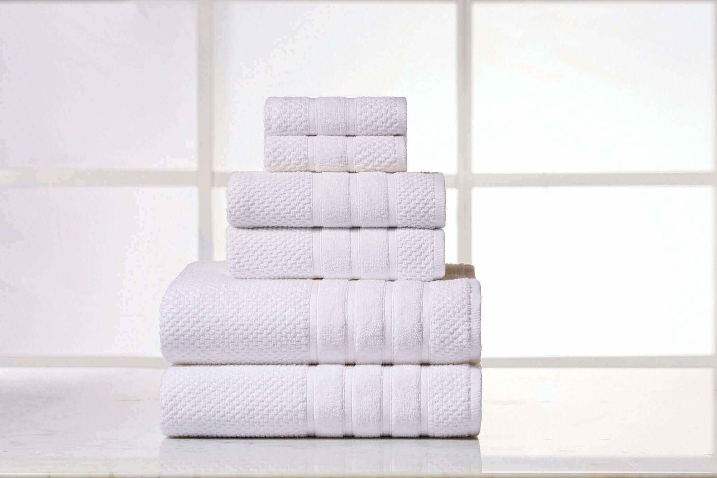 Bibb Home 6 Piece Egyptian Cotton Towel Set.