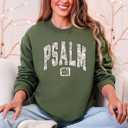 Psalm 23, Camo, Christmas, Faith, Gospel Sweatshirt
