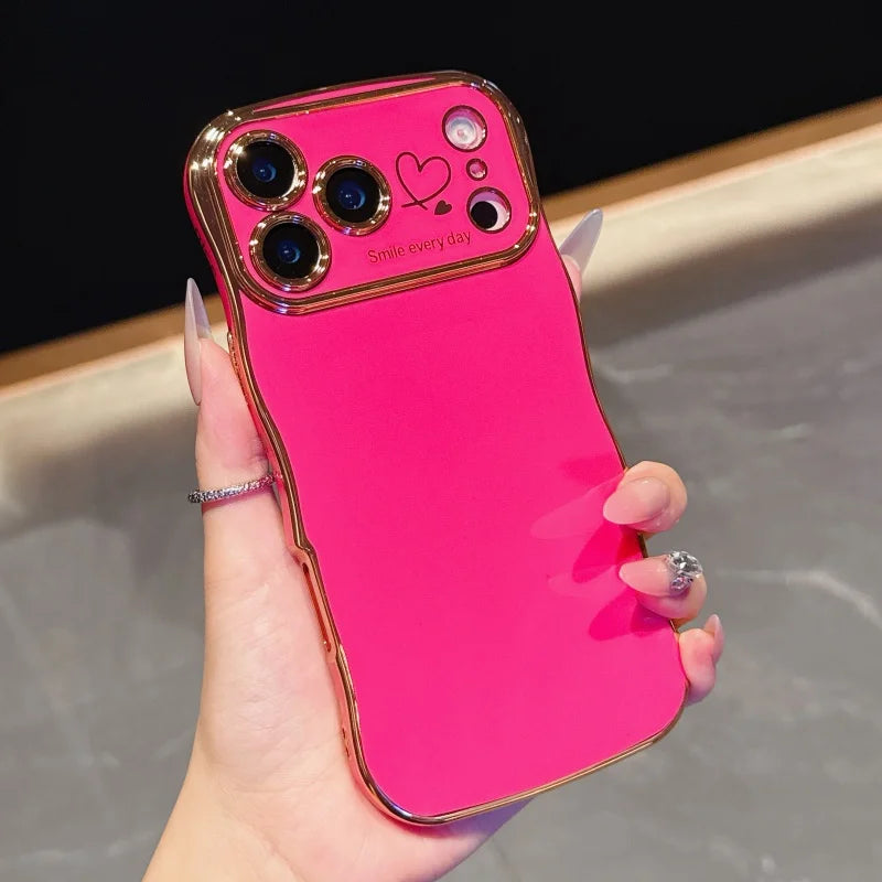 Side Love Electroplating Case For iPhone 17 Pro Max 17 Air 16 15 14 Plus 13 12 11 Pro Max 17Pro Max Cover Lens Shockproof Bumper