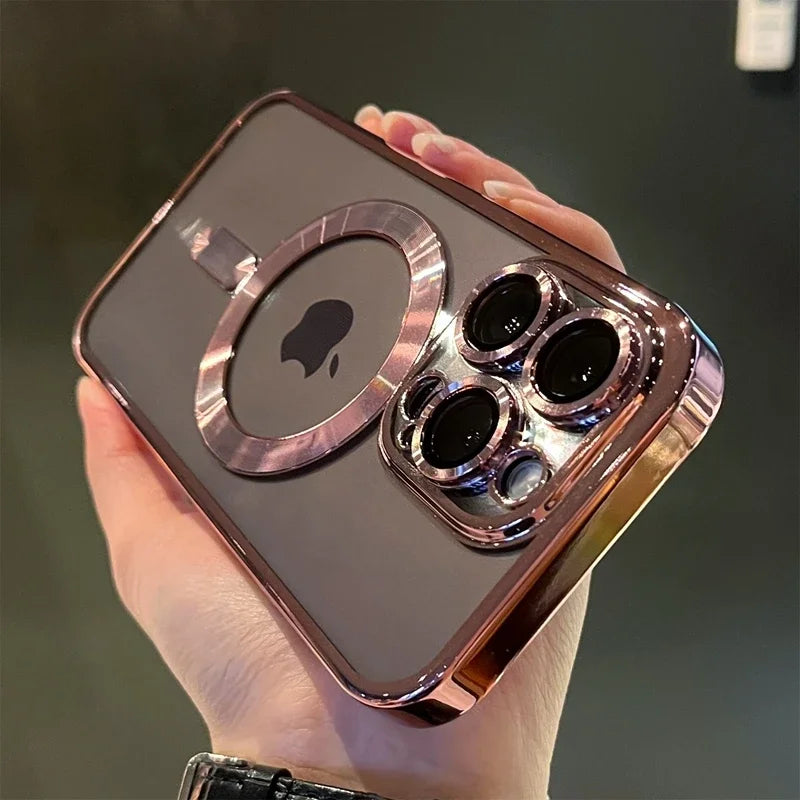 Luxury Transparent Magsafe Wireless Charging Phone Case