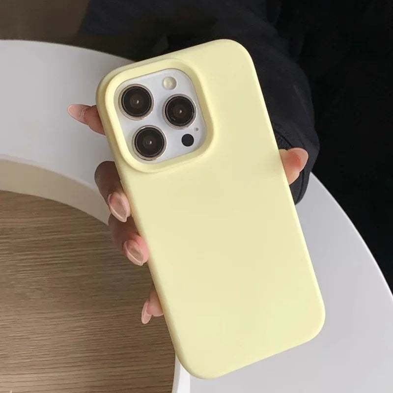 Dopamine-Inspired Silicone Solid Color Simple Fashion Phone Case For iPhone