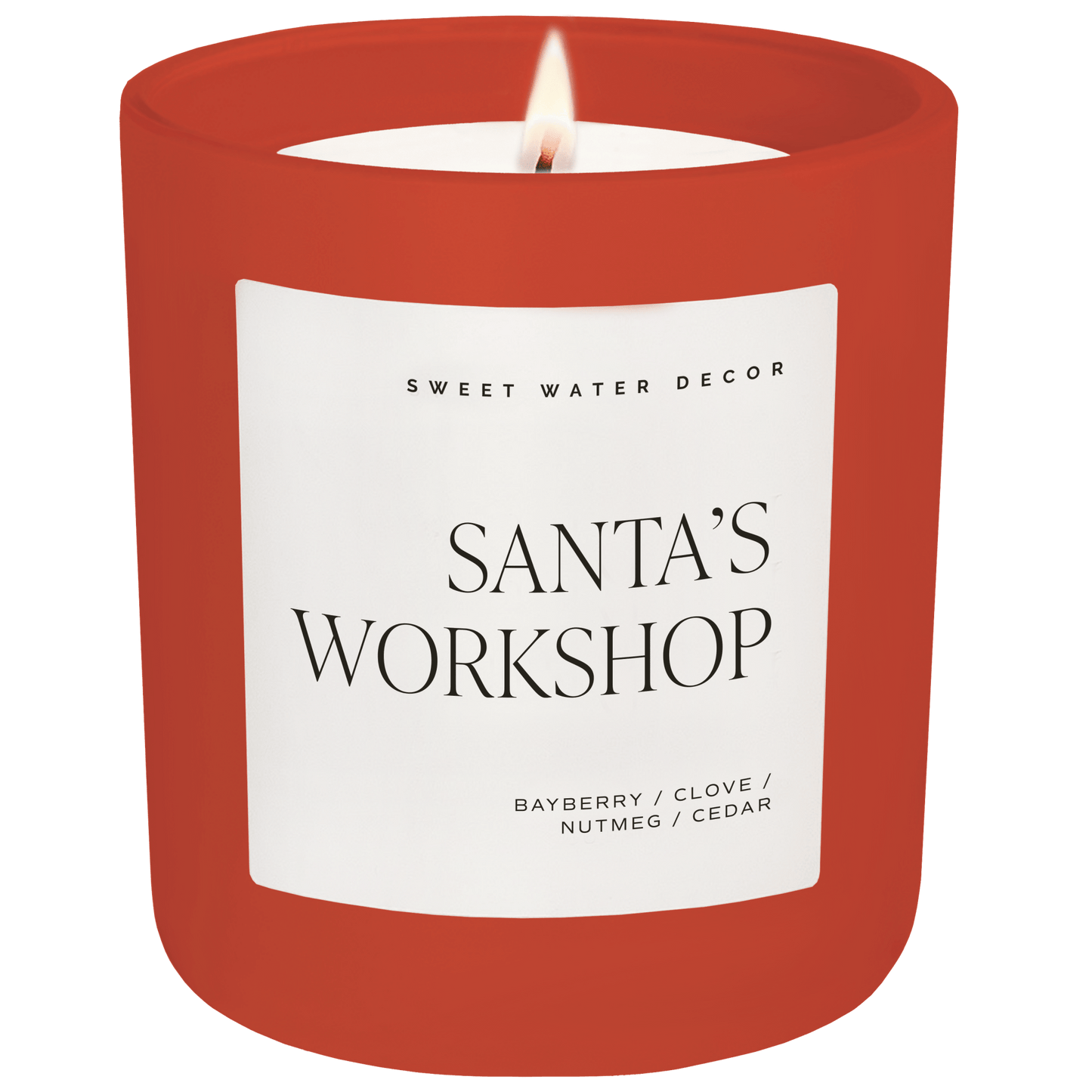 Santa's Workshop Soy Candle - Red Matte Jar - 15 oz (Merry and Bright)