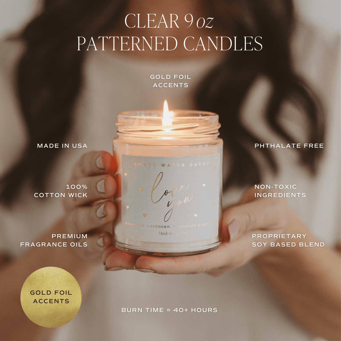 Island Air Soy Patterned Candle - Clear Jar - 9 oz