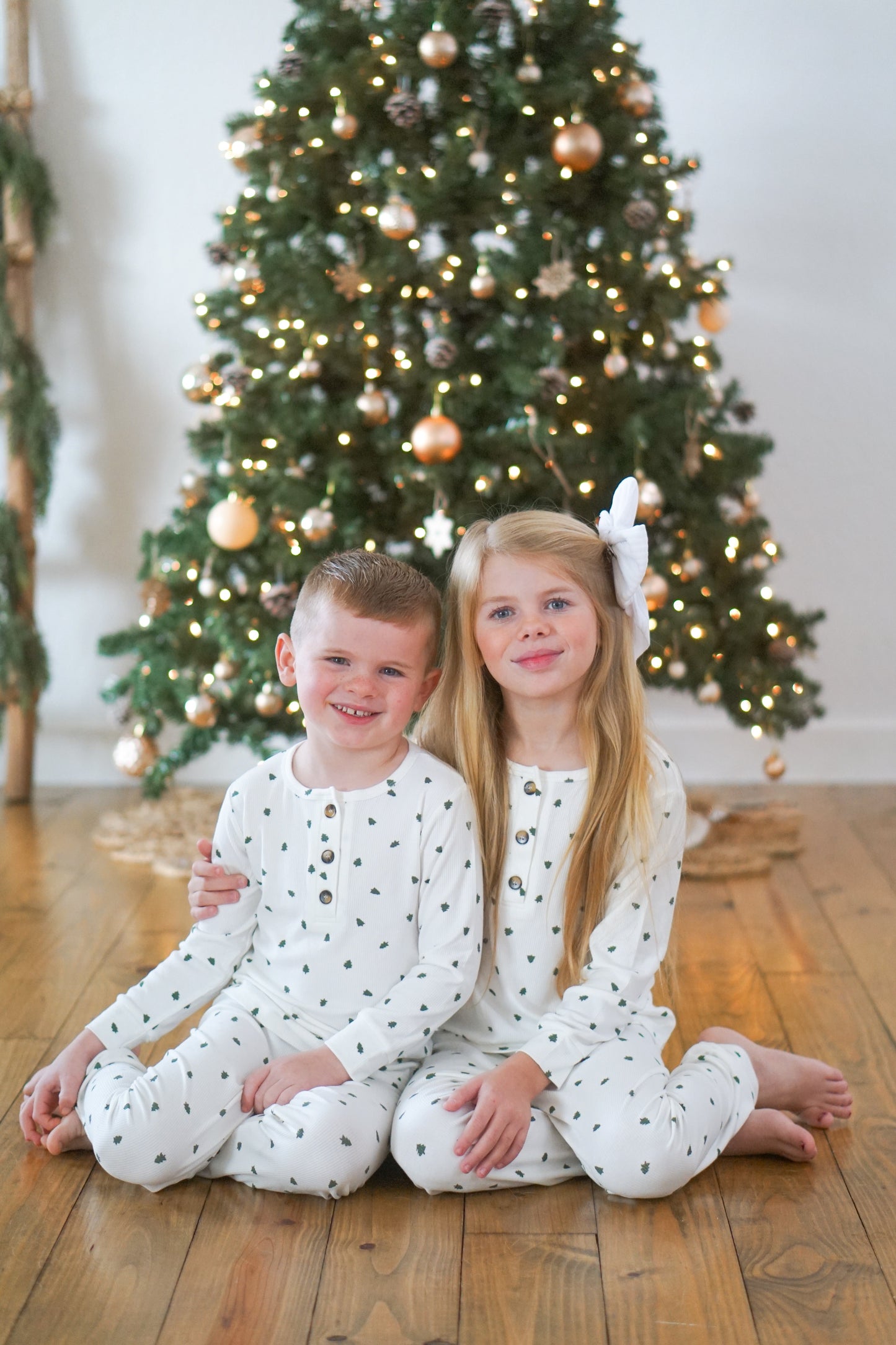 Tiny Trees Ribbed Bamboo 2pc Henley Pajamas