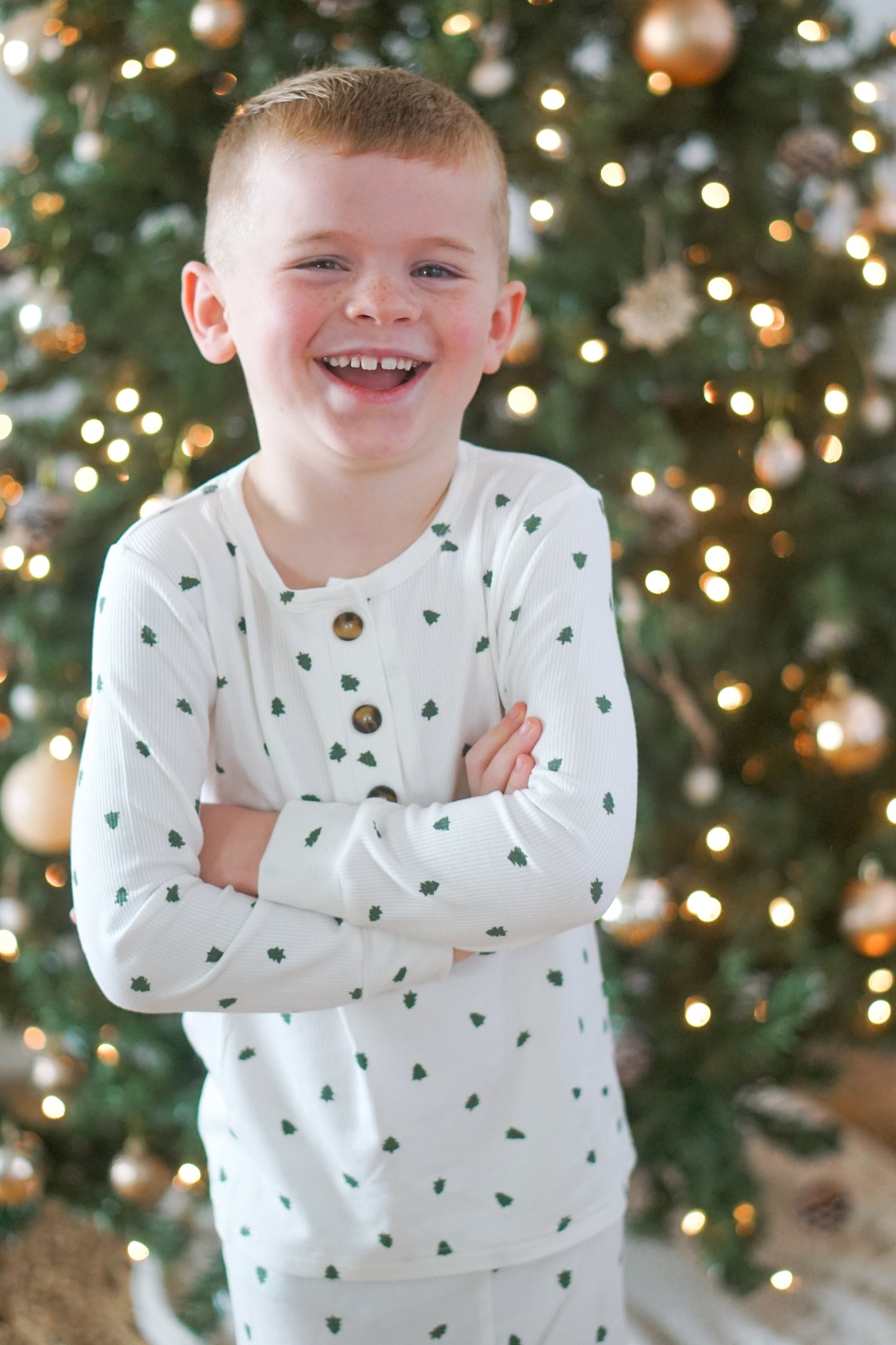 Tiny Trees Ribbed Bamboo 2pc Henley Pajamas