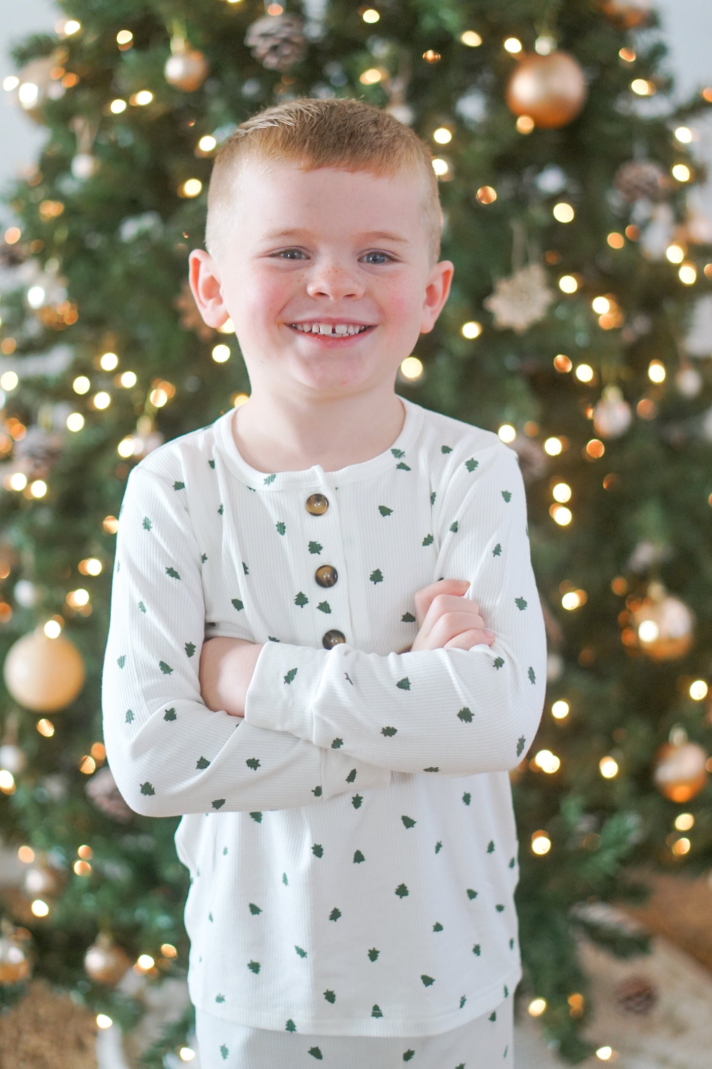 Tiny Trees Ribbed Bamboo 2pc Henley Pajamas