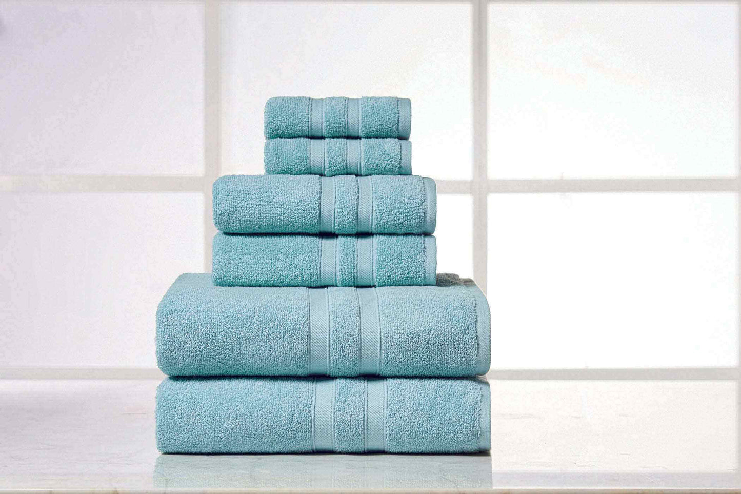 Bibb Home 6 Piece Egyptian Cotton Towel Set.