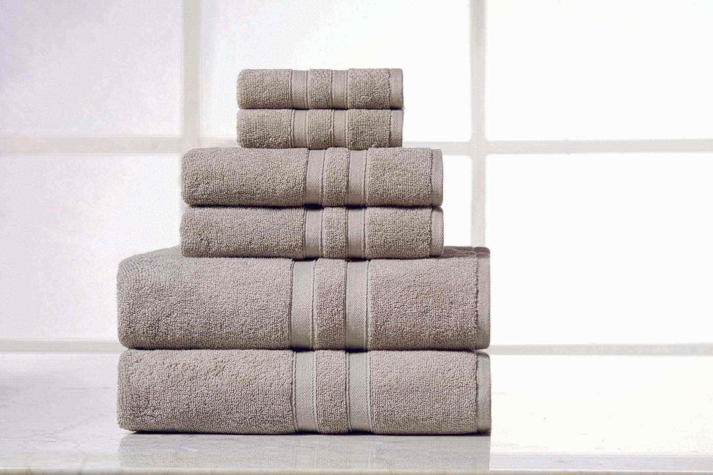 Bibb Home 6 Piece Egyptian Cotton Towel Set.
