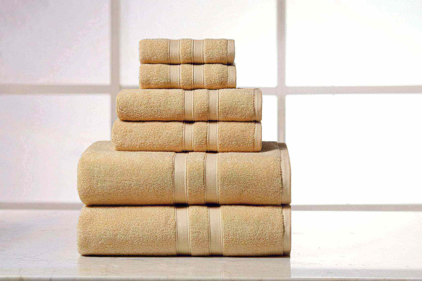 Bibb Home 6 Piece Egyptian Cotton Towel Set.
