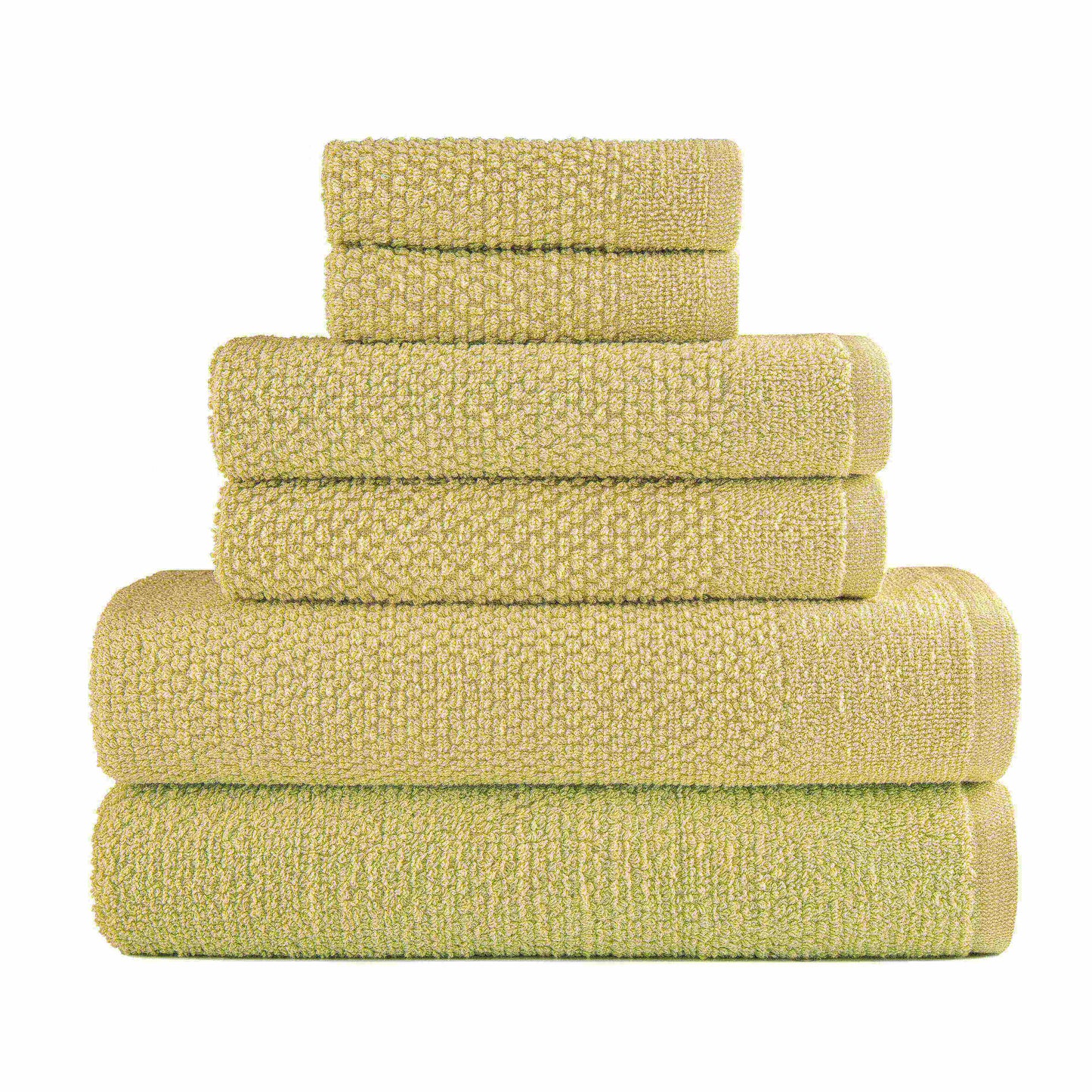 Dan River 6 Piece Popcorn Cotton Bath Towel Set.