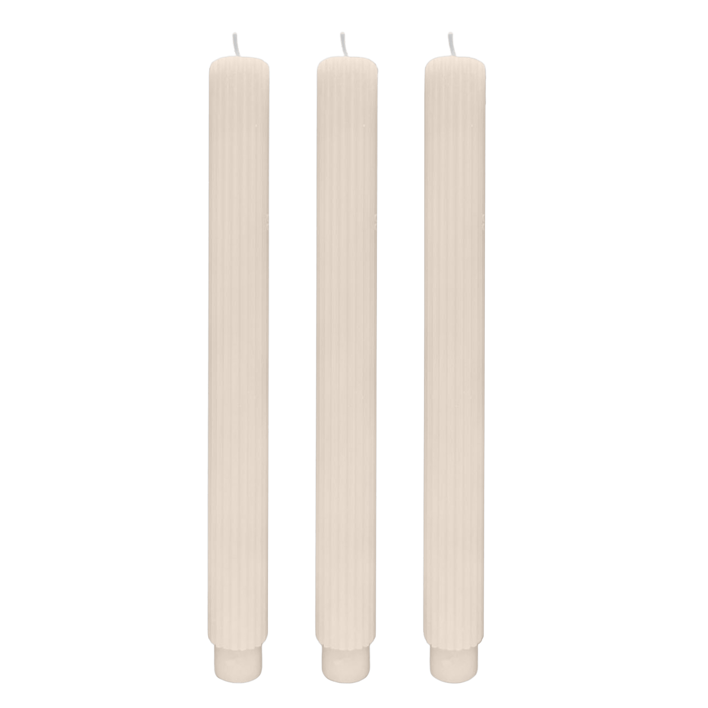 Fluted Taper Candles - Set of 3