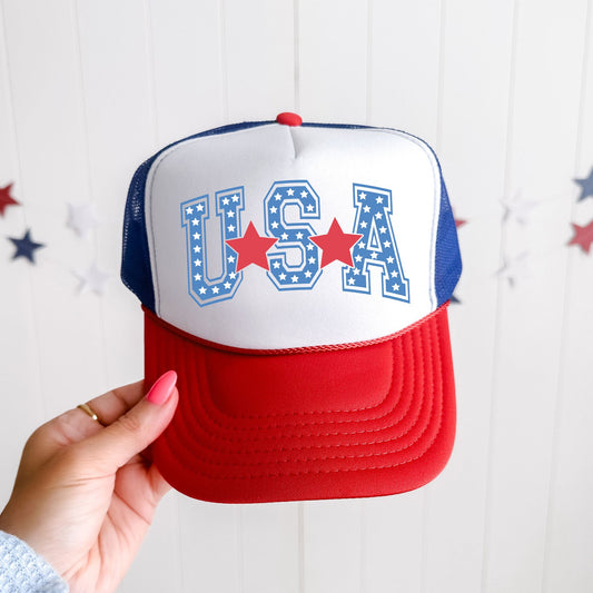 USA, Stars, Patriotic, Snapback Trucker Hat