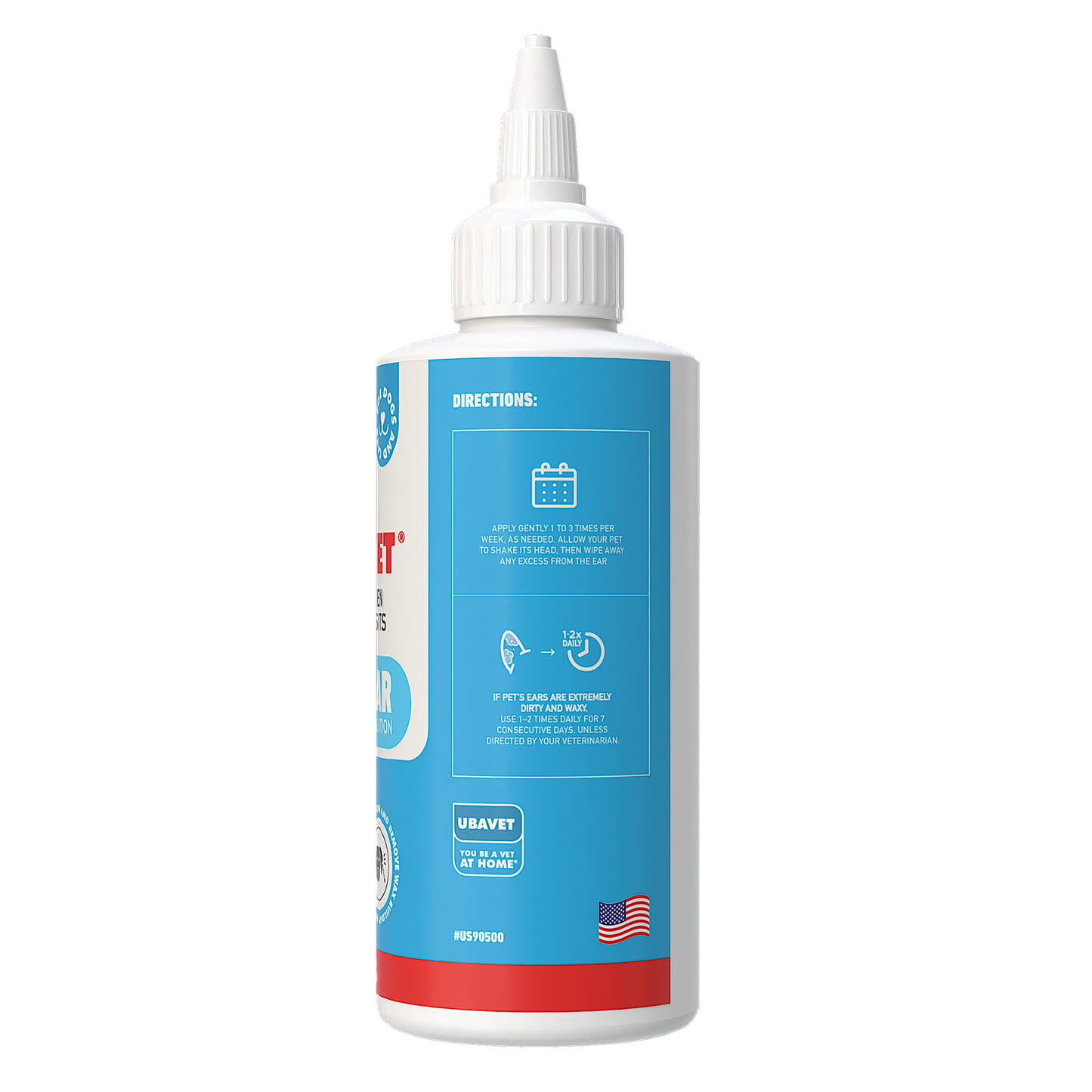 UBAVET Vet Ear Cleansing Solution for Dogs & Cats – (4 fl oz / 120ml)
