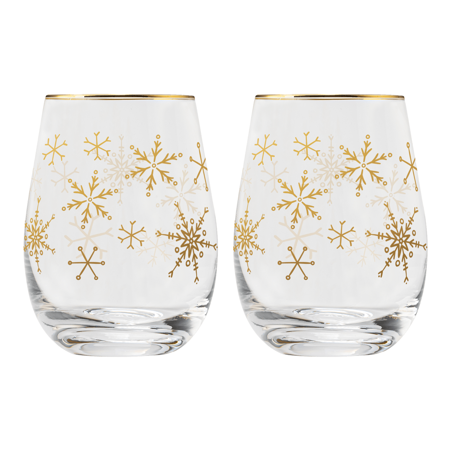 Snowflakes Stemless Wine Glass - Boxed Set of 2