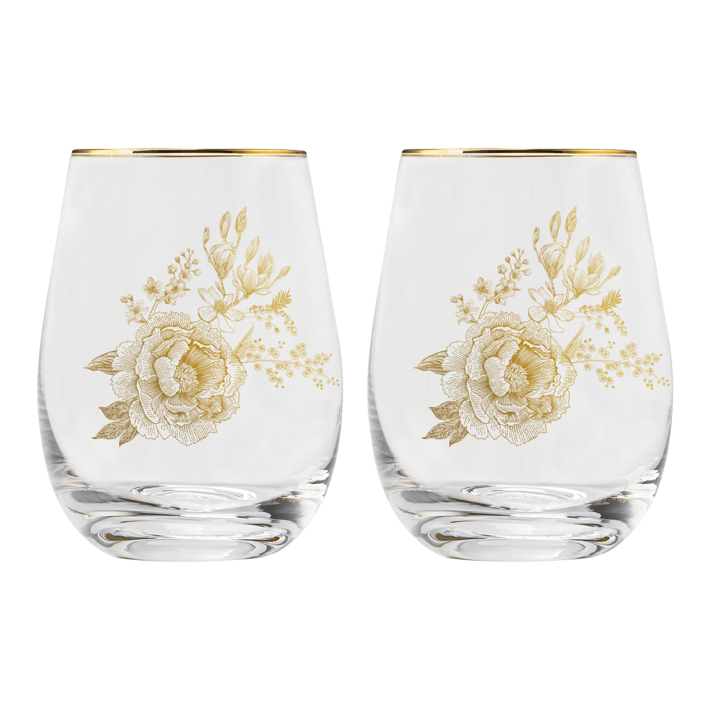 Delft Stemless Wine Glass - Boxed Set of 2