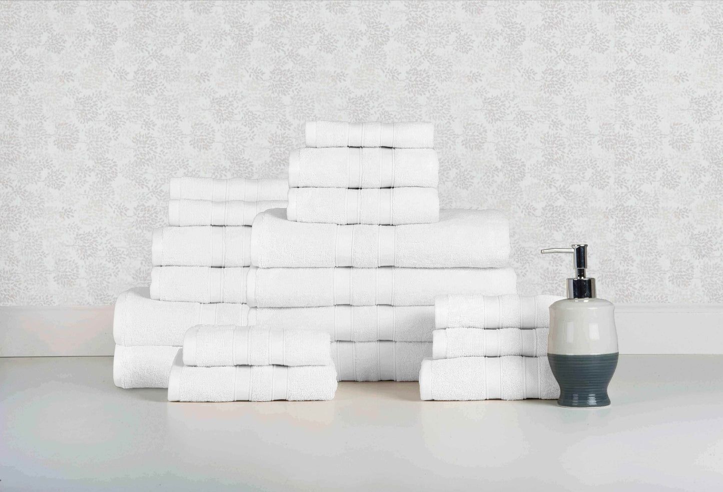 Bibb Home 18 Piece Egyptian Cotton Towel Set