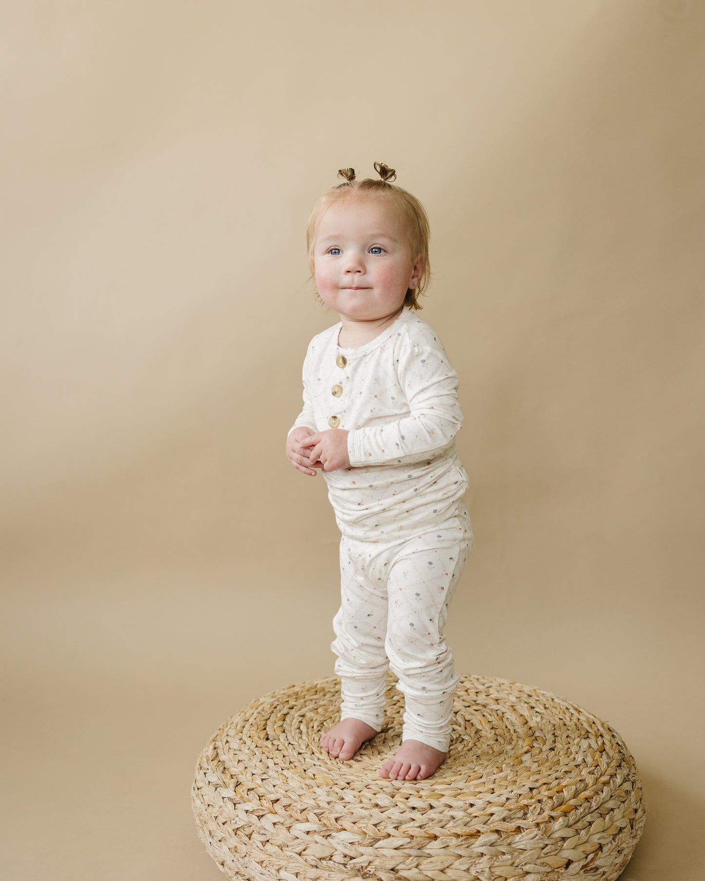 Vintage Blooms 2pc Henley Bamboo Pajamas - Sizes Newborn & Up!