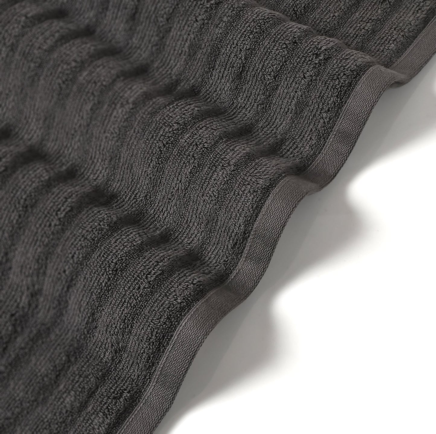 Bibb Home 4 Pack Ribbed Egyptian Cotton Bath Towel Set