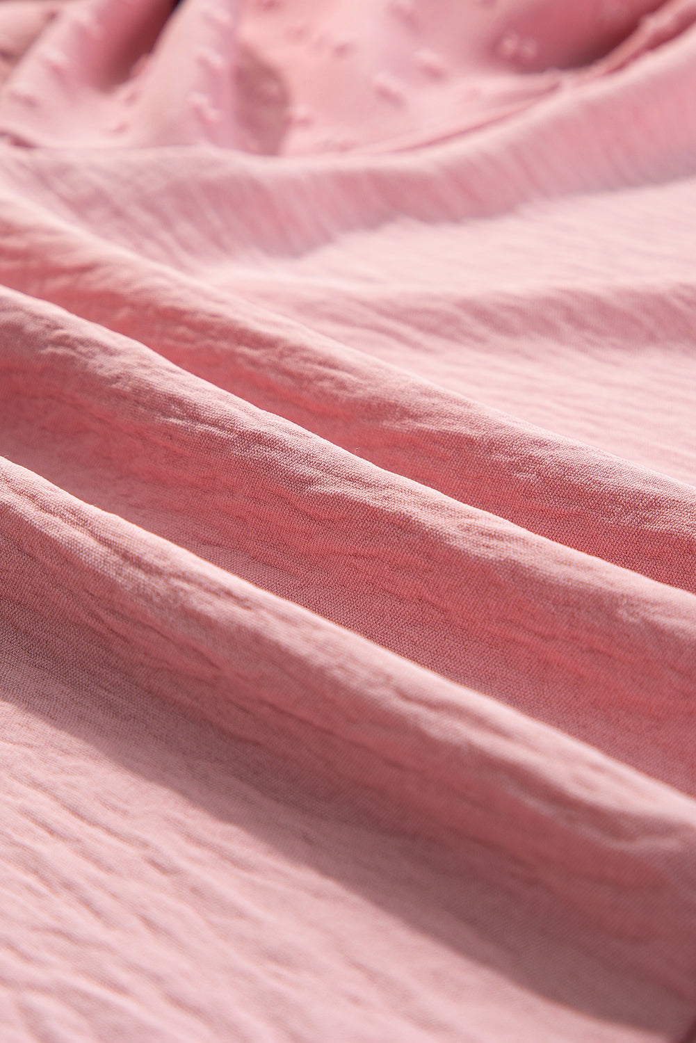 Solid Swiss Dot Balloon Sleeve Blouse