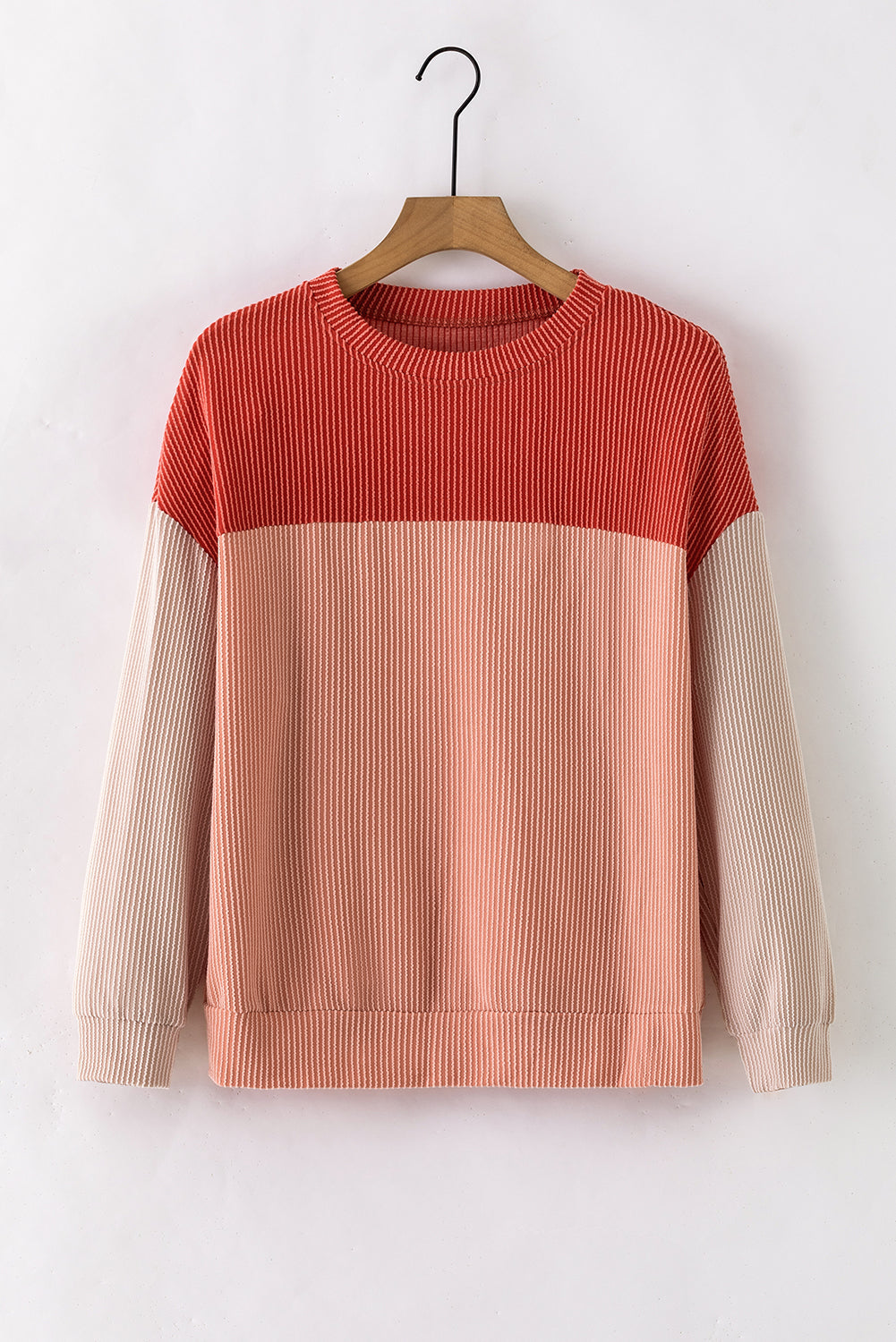 Colorblock Ribbed Long Sleeve Top
