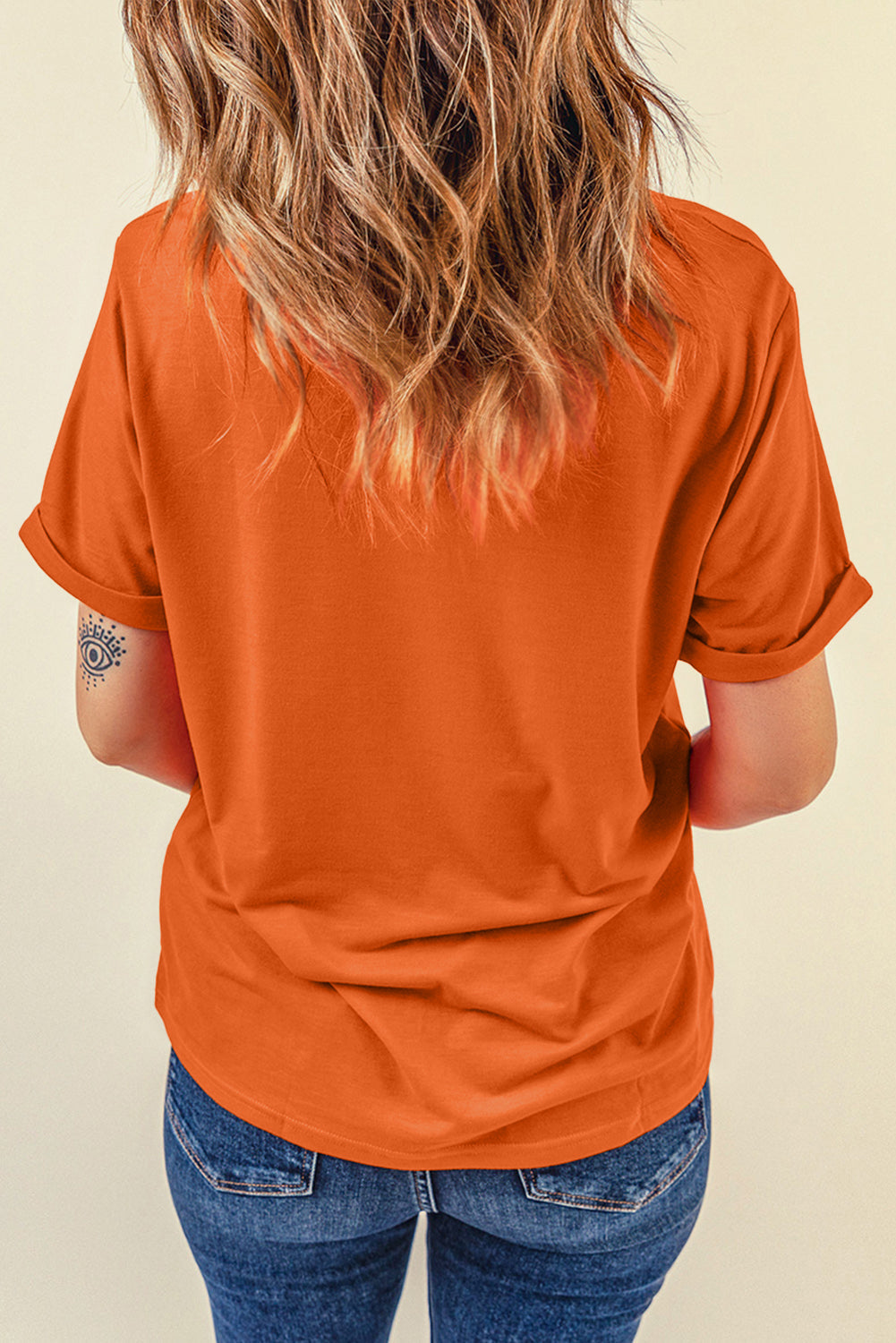 Solid Short Sleeve Crew Neck Tee