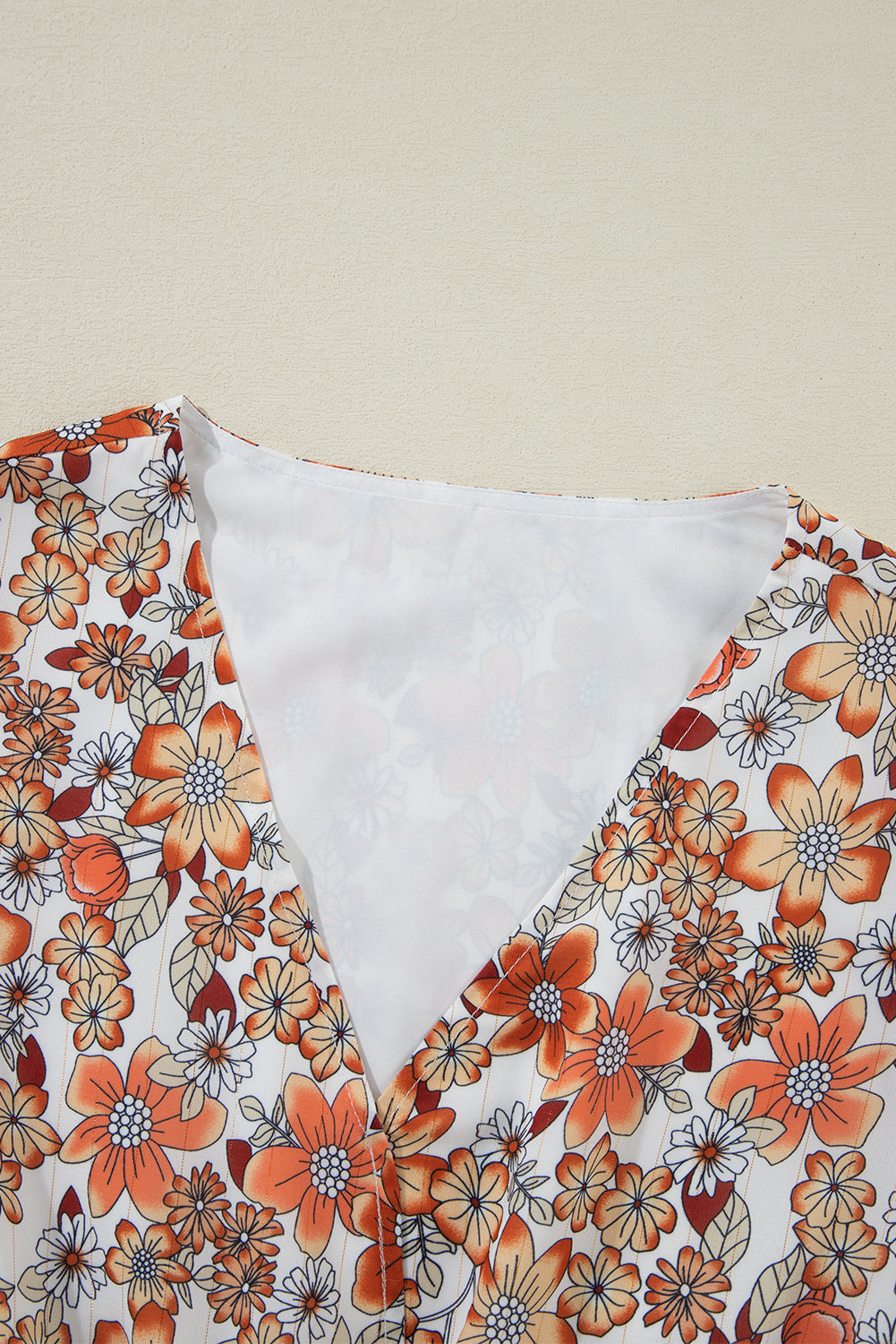 Floral V-Neck Ruffle Long Sleeve Midi Dress