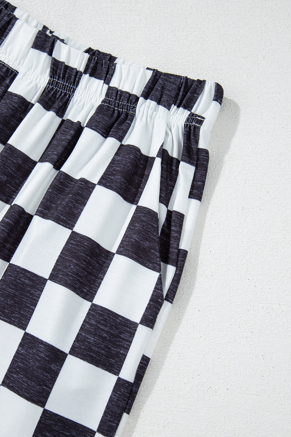 Checker High Waist Wide Leg Pants
