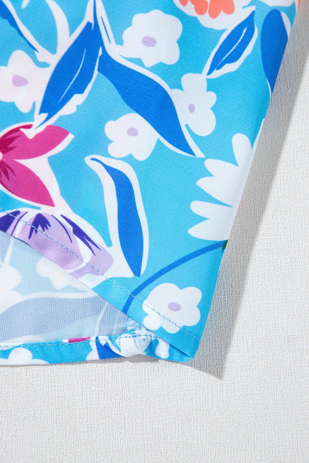 Floral High Waist Side Split Wrap Maxi Skirt