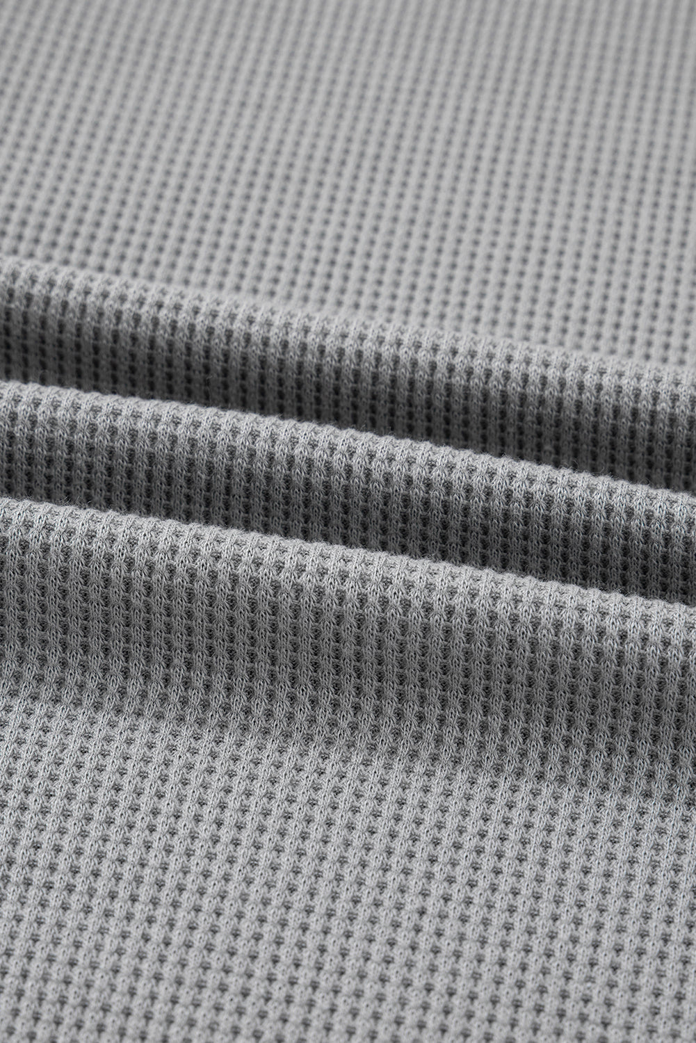 Plus Size Stripe Patchwork Waffle Half-Button Hooded Top