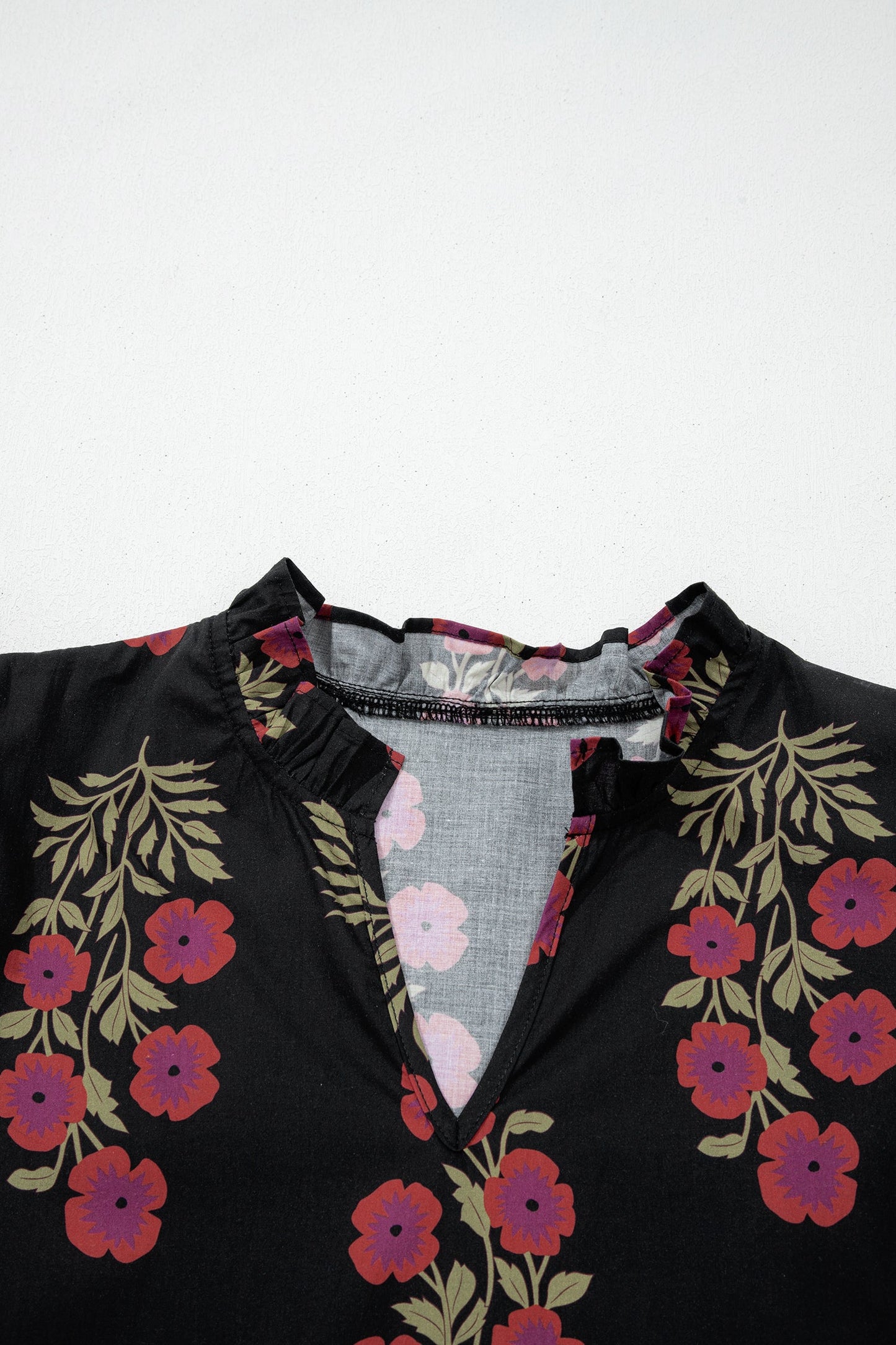 Floral Bubble Sleeve Tiered Maxi Dress